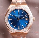 Grade 1 Replica Vacheron Constantin Women's Overseas 1205v Watch 36mm Rose Gold Navy Dial